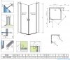 Radaway Nes Kdd II Brushed GunMetal kabina 90x90cm szczotkowany grafit 10031090-92-01L/10031090-92-01R